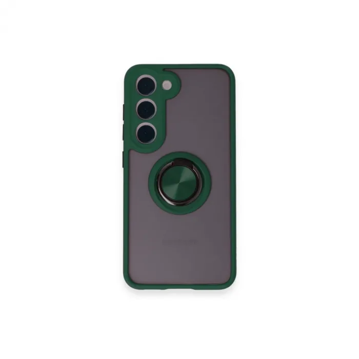 Newface Samsung Galaxy M15 Kılıf Montreal Yüzüklü Silikon Kapak - Yeşil