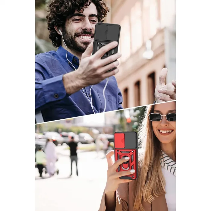 Newface Samsung Galaxy S22 Kılıf Pars Lens Yüzüklü Silikon - Yeşil