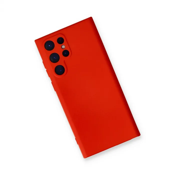 Newface Samsung Galaxy S24 Ultra Kılıf Nano İçi Kadife Silikon - Kırmızı