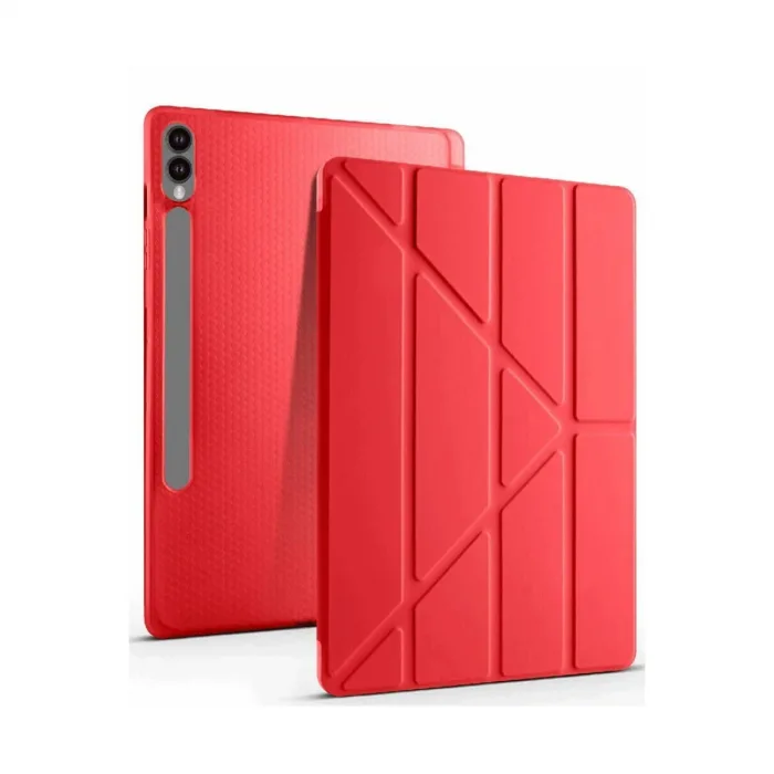 Newface Samsung Galaxy X610 Tab S9 Fe Plus 12.4 Kılıf Kalemlikli Mars Tablet Kılıfı - Kırmızı