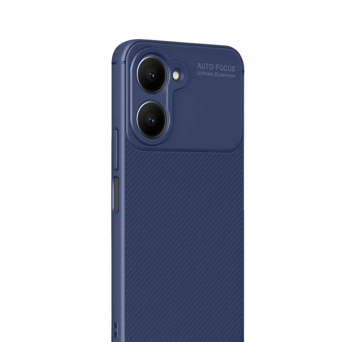 Newface Vivo Y18 Kılıf Auto Focus Karbon Kapak - Lacivert