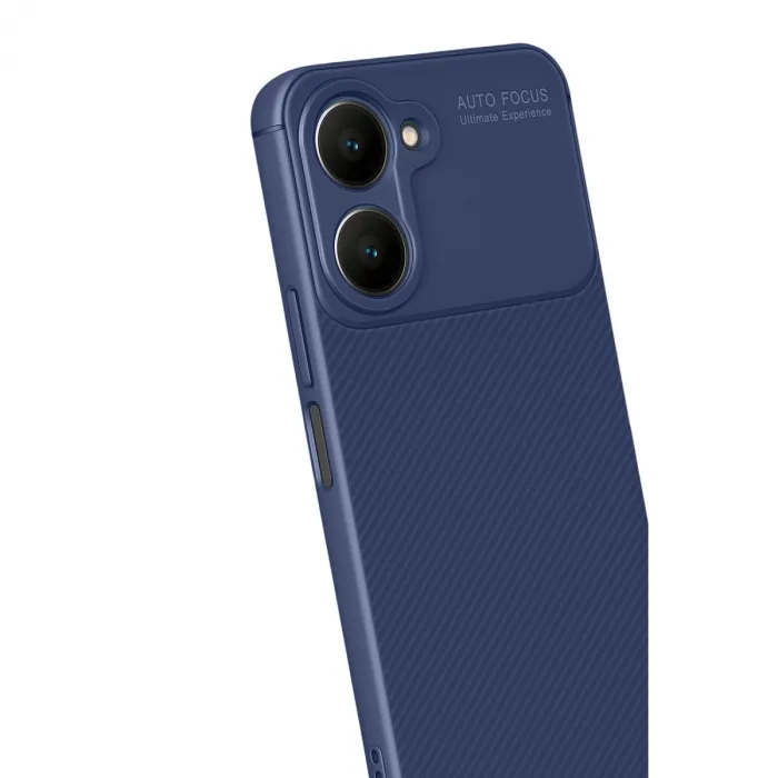 Newface Vivo Y18 Kılıf Auto Focus Karbon Kapak - Lacivert