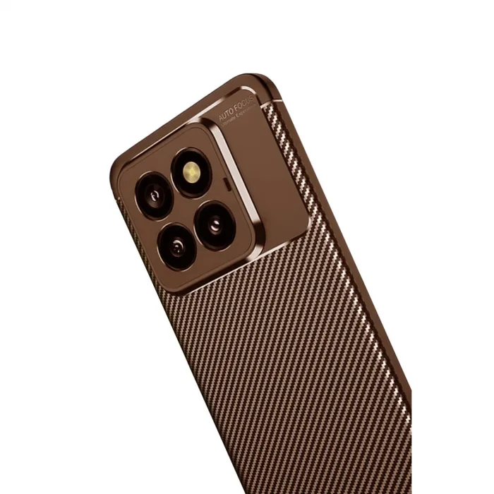 Newface Xiaomi Mi 14t Pro Kılıf Auto Focus Karbon Kapak - Kahverengi