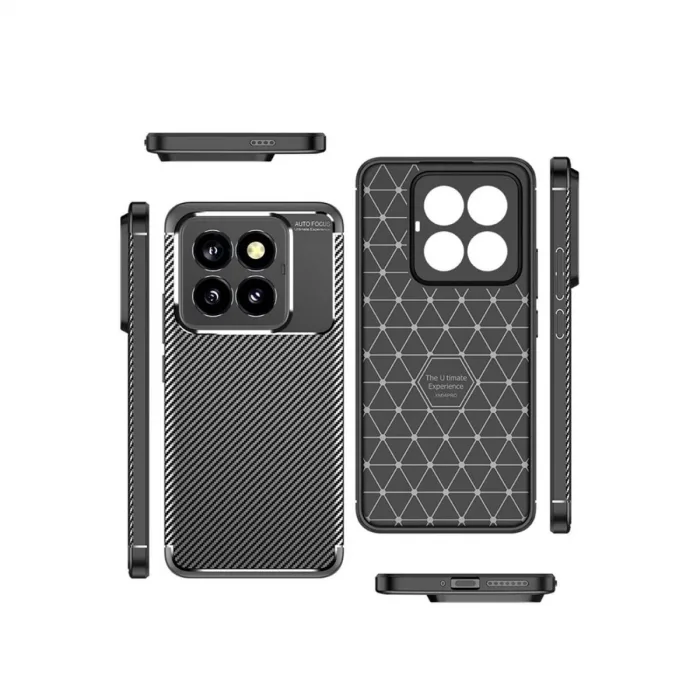 Newface Xiaomi Mi 14t Pro Kılıf Auto Focus Karbon Kapak - Siyah