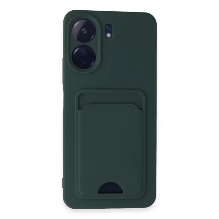 Newface Xiaomi Redmi 13c Kılıf Kelvin Kartvizitli Silikon - Koyu Yeşil