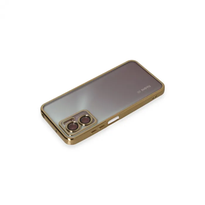 Newface Xiaomi Redmi Note 11e Kılıf Razer Lensli Silikon - Gold