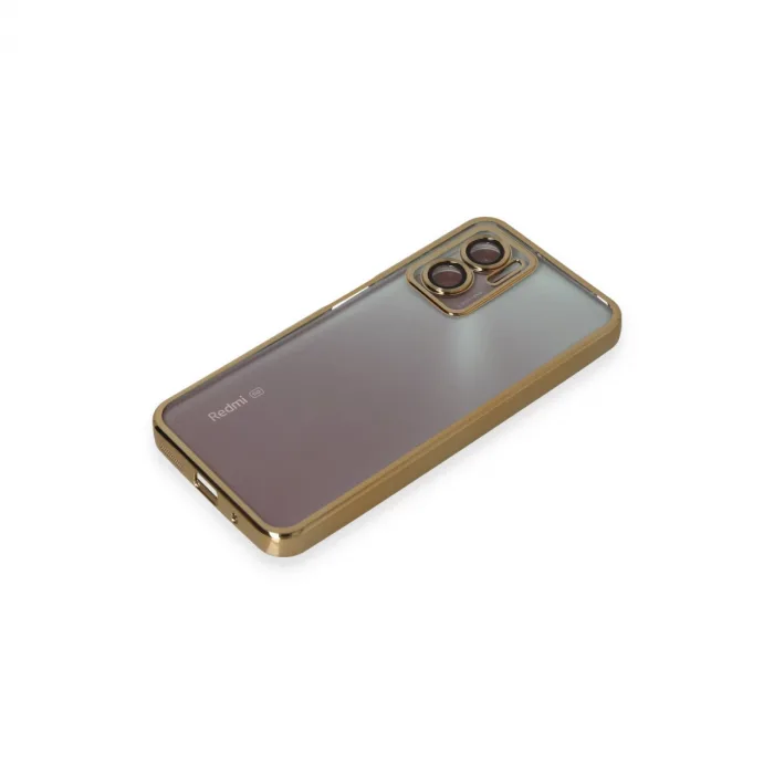 Newface Xiaomi Redmi Note 11e Kılıf Razer Lensli Silikon - Gold