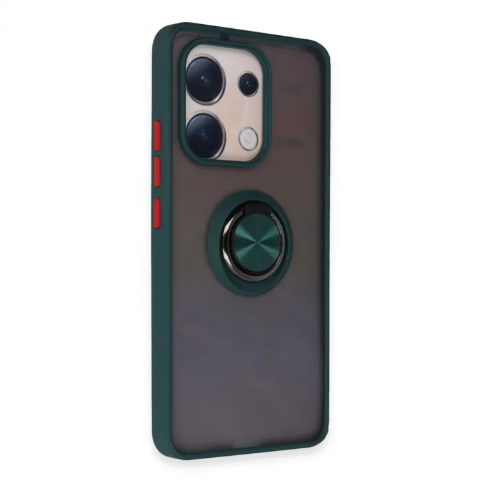 Newface Xiaomi Redmi Note 13 4g Kılıf Montreal Yüzüklü Silikon Kapak - Yeşil