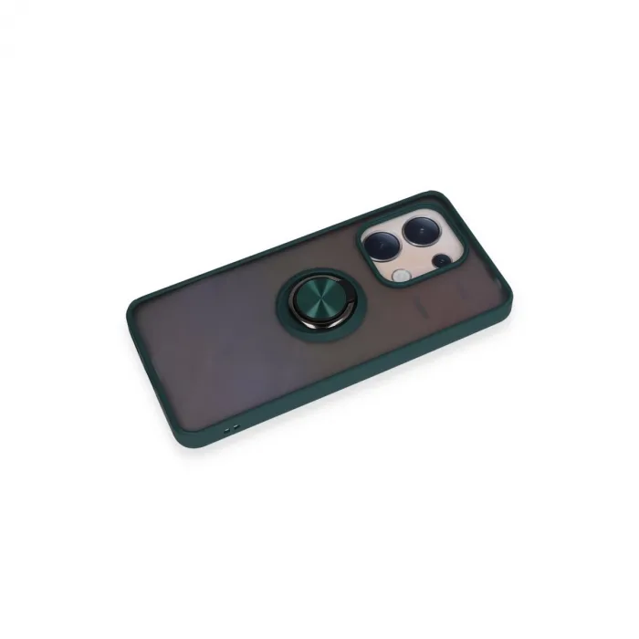 Newface Xiaomi Redmi Note 13 4g Kılıf Montreal Yüzüklü Silikon Kapak - Yeşil