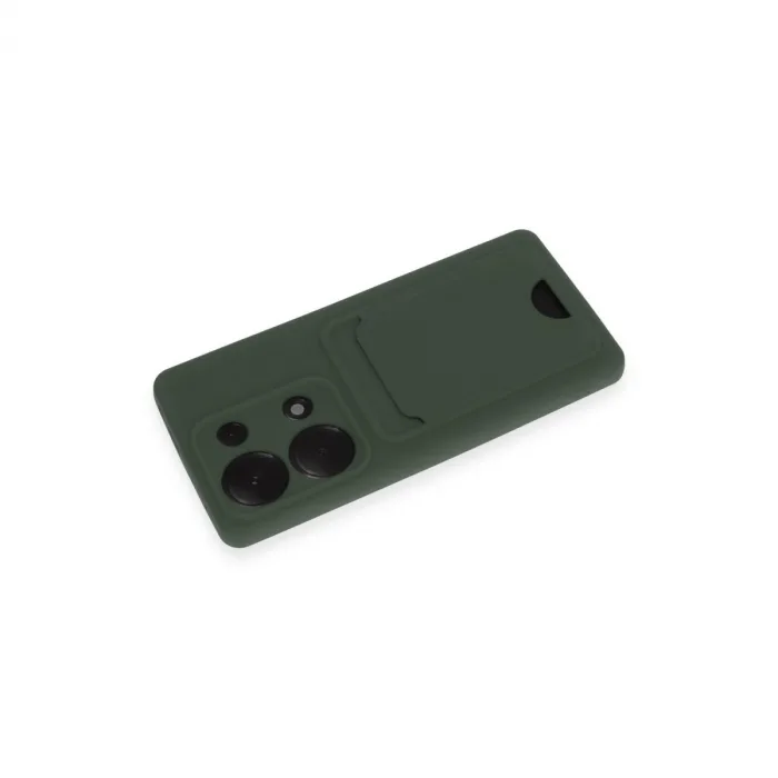 Newface Xiaomi Redmi Note 13 Pro 4g Kılıf Kelvin Kartvizitli Silikon - Koyu Yeşil