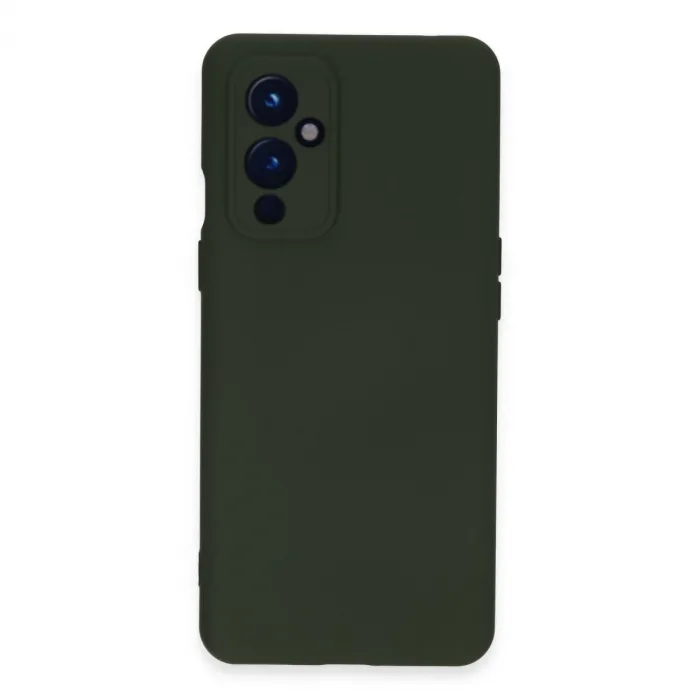 One Plus 9 Kılıf Nano İçi Kadife Silikon - Koyu Yeşil