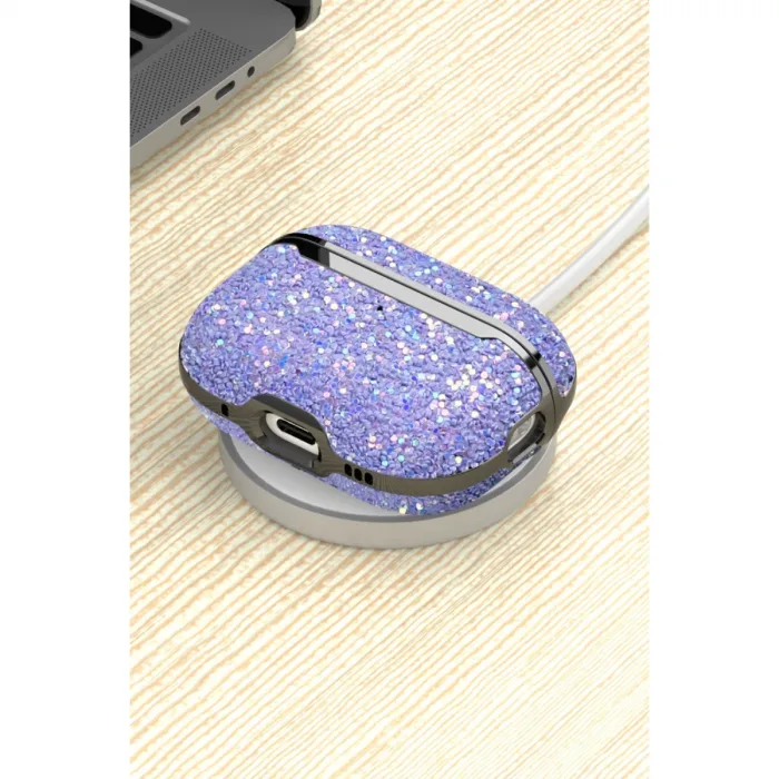 Onegif Airpods 2 (2.nesil) Bright Simli Airpods Kapak - Gümüş