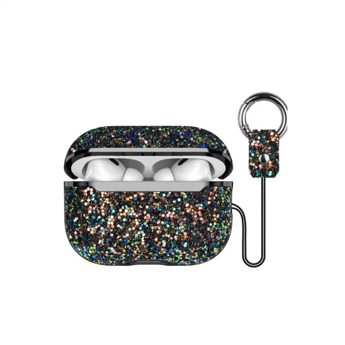 Onegif Airpods Pro 2 (2.nesil) Bright Simli Airpods Kapak - Siyah