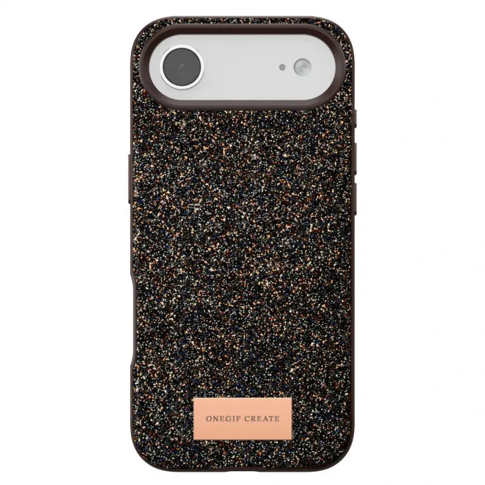 Onegif Apple İphone 17 Air Bright Simli Kapak - Gold