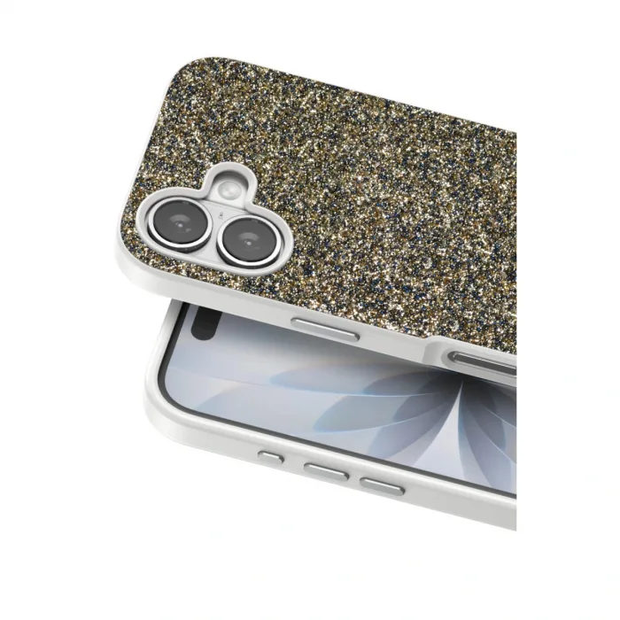 Onegif Apple İphone 17 Bright Simli Kapak - Çöl Titanyum