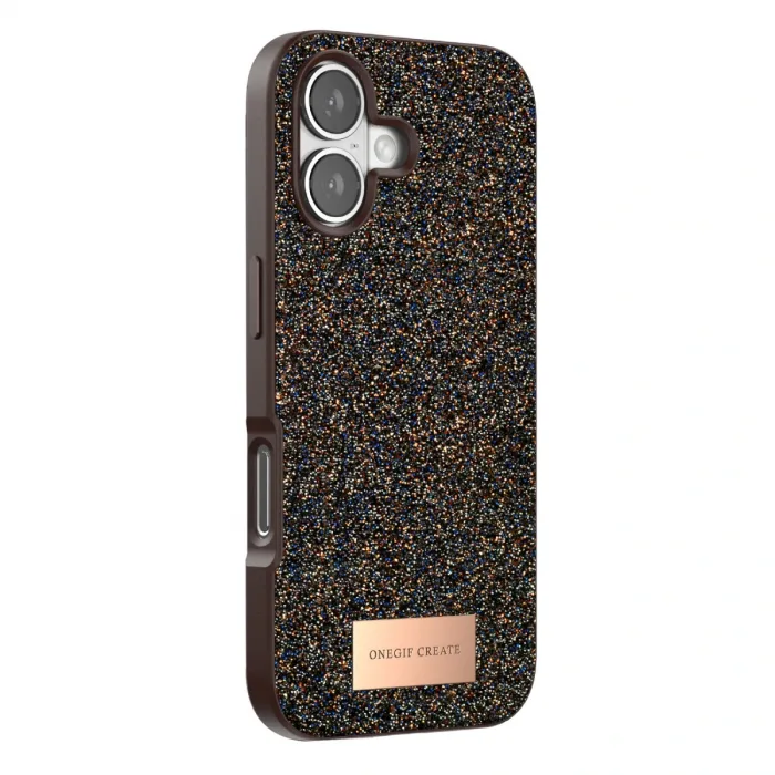 Onegif Apple İphone 17 Bright Simli Kapak - Gold