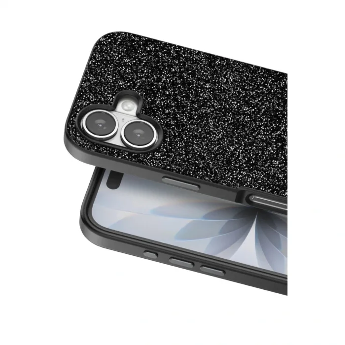 Onegif Apple İphone 17 Bright Simli Kapak - Siyah