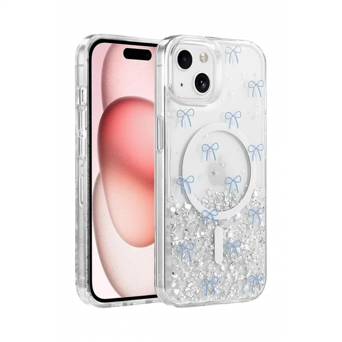 Onegif  İphone 14 Misk Simli Magsafe Kapak - Desen 3
