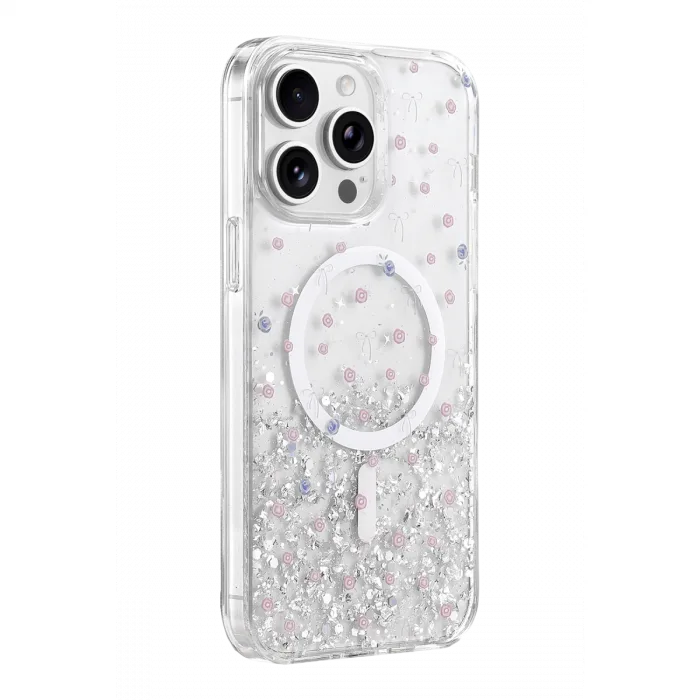 Onegif  İphone 15 Pro Max Misk Simli Magsafe Kapak - Desen 1