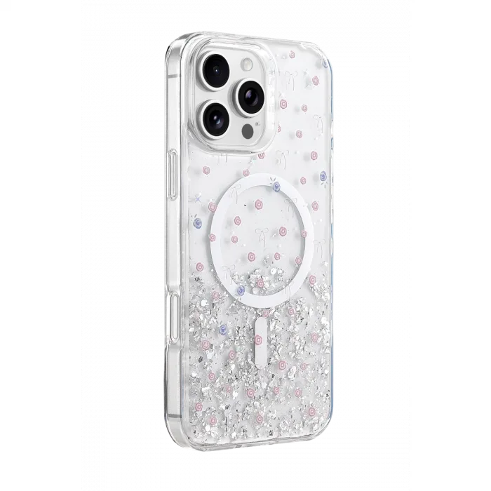 Onegif  İphone 16 Pro Max Misk Simli Magsafe Kapak - Desen 1