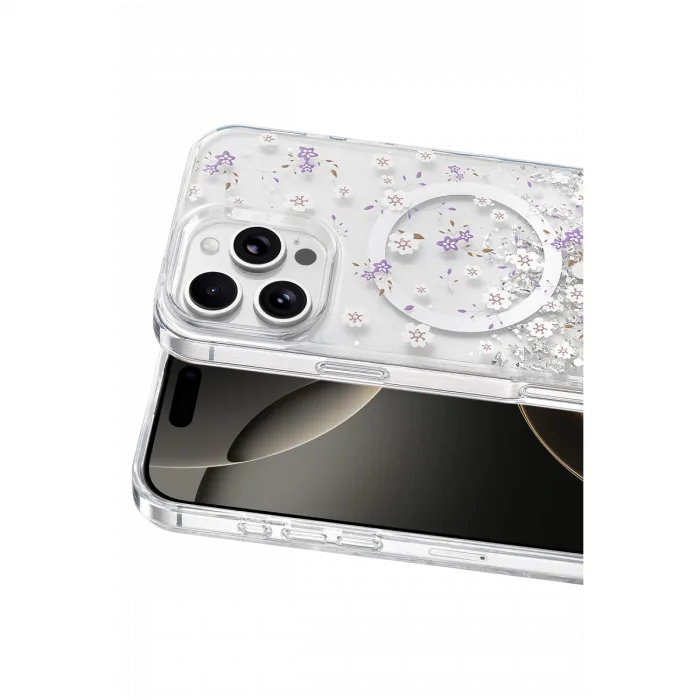 Onegif  İphone 16 Pro Max Misk Simli Magsafe Kapak - Desen 2