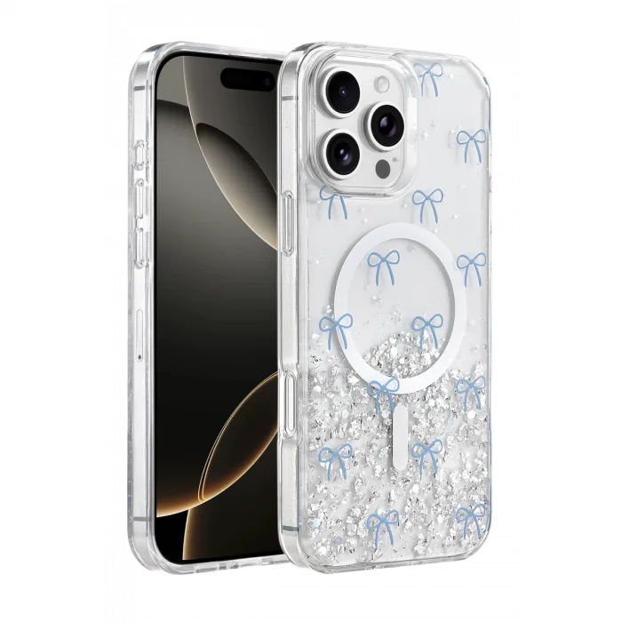Onegif  İphone 16 Pro Max Misk Simli Magsafe Kapak - Desen 3