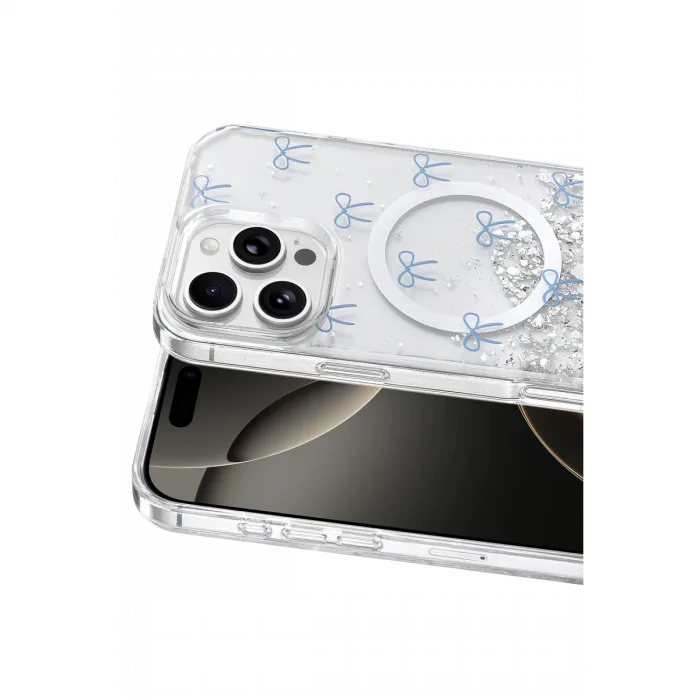 Onegif  İphone 16 Pro Max Misk Simli Magsafe Kapak - Desen 3