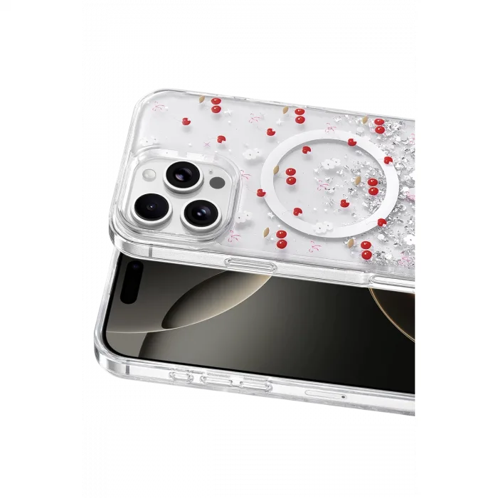 Onegif  İphone 16 Pro Max Misk Simli Magsafe Kapak - Desen 5