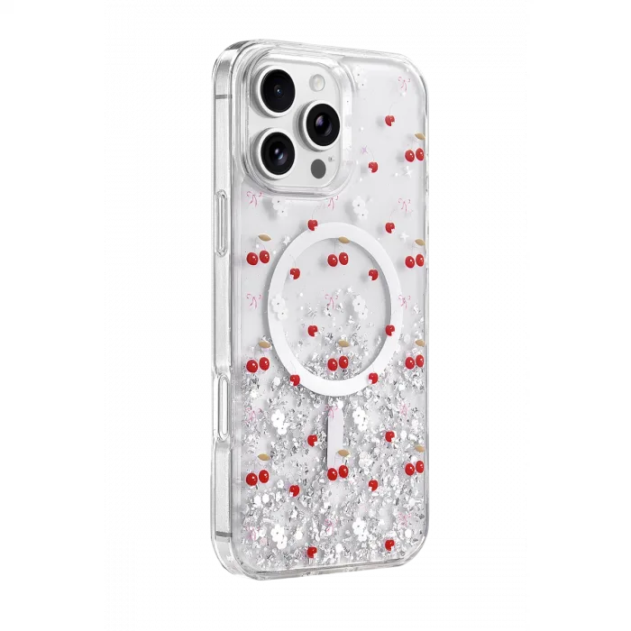 Onegif  İphone 16 Pro Max Misk Simli Magsafe Kapak - Desen 5