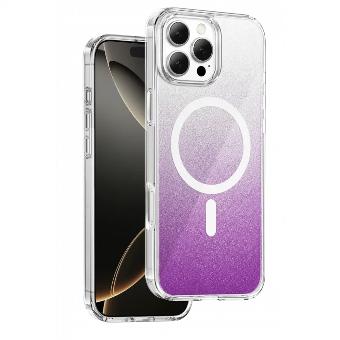 Onegif  İphone 16 Pro Max Sora Simli Magsafe Kapak - Mor
