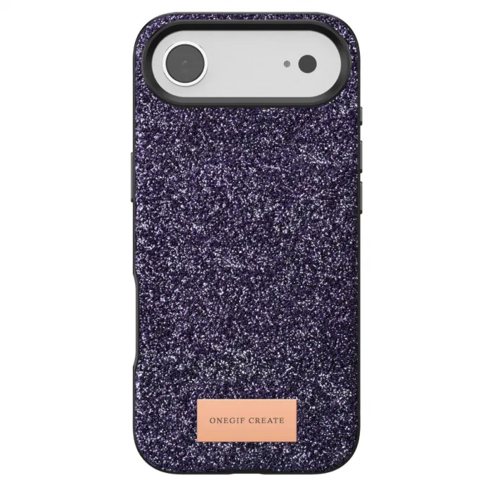 Onegif  İphone 17 Air Bright Simli Kapak - Derin Mor