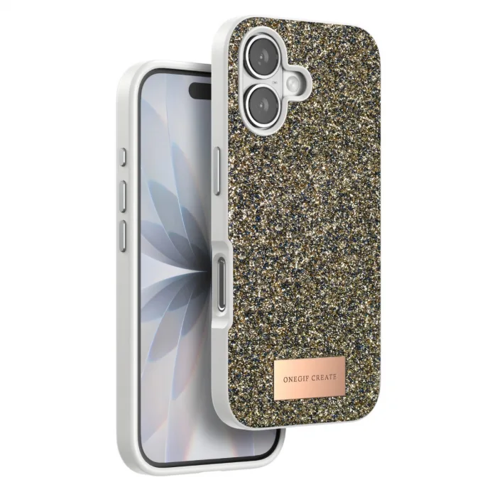 Onegif  İphone 17 Bright Simli Kapak - Çöl Titanyum