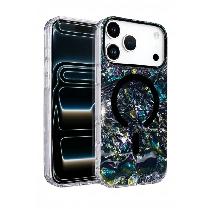 Onegif  İphone 17 Pro Max Mila Dalgalı Magsafe Kapak - Lacivert