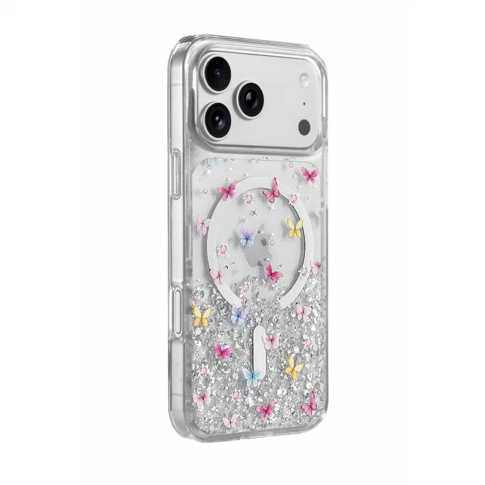 Onegif  İphone 17 Pro Max Misk Simli Magsafe Kapak - Desen 4