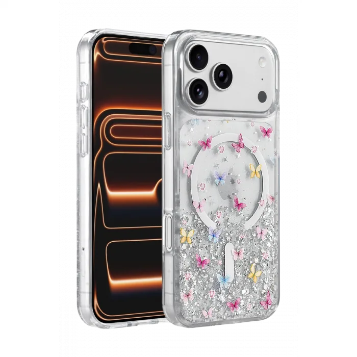 Onegif  İphone 17 Pro Misk Simli Magsafe Kapak - Desen 4