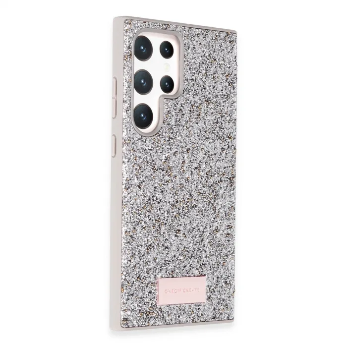 Onegif Samsung Galaxy S23 Ultra Bright Simli Kapak - Gümüş