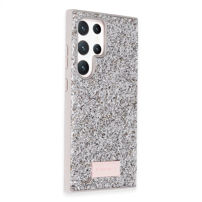 Onegif Samsung Galaxy S24 Ultra Bright Simli Kapak - Gümüş