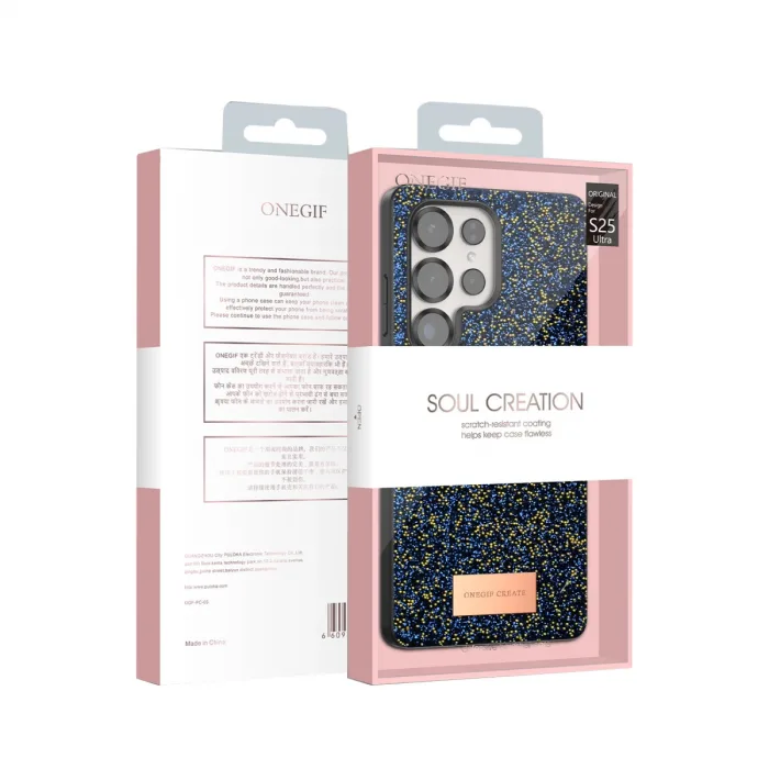 Onegif Samsung Galaxy S25 Ultra Bright Simli Kapak - Gümüş