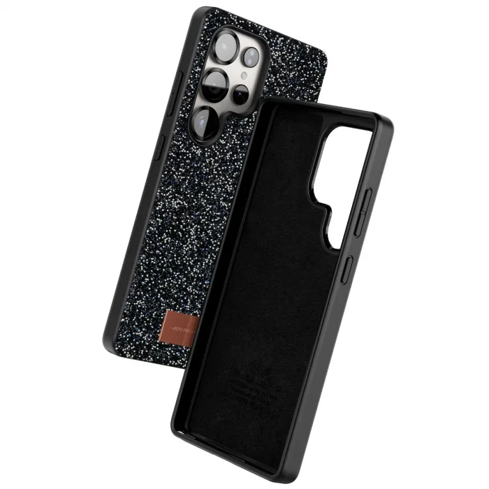 Onegif Samsung Galaxy S25 Ultra Bright Simli Kapak - Siyah