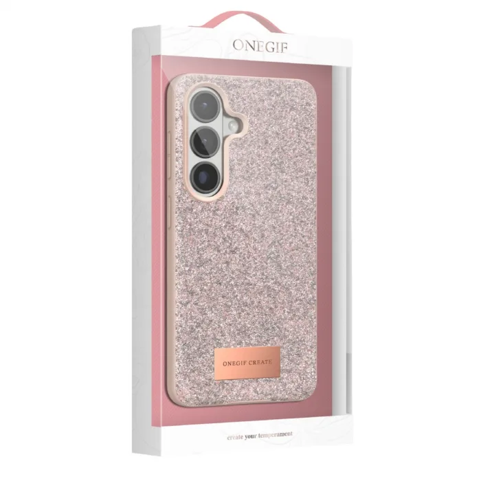 Onegif Samsung Galaxy S26 Bright Simli Kapak - Pembe