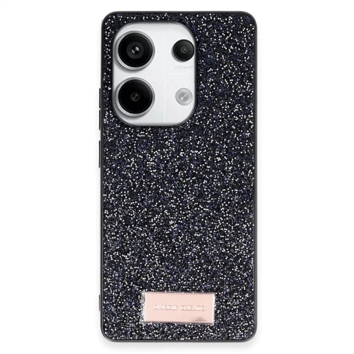 Onegif Xiaomi Redmi Note 13 Pro 4g Bright Simli Kapak - Siyah