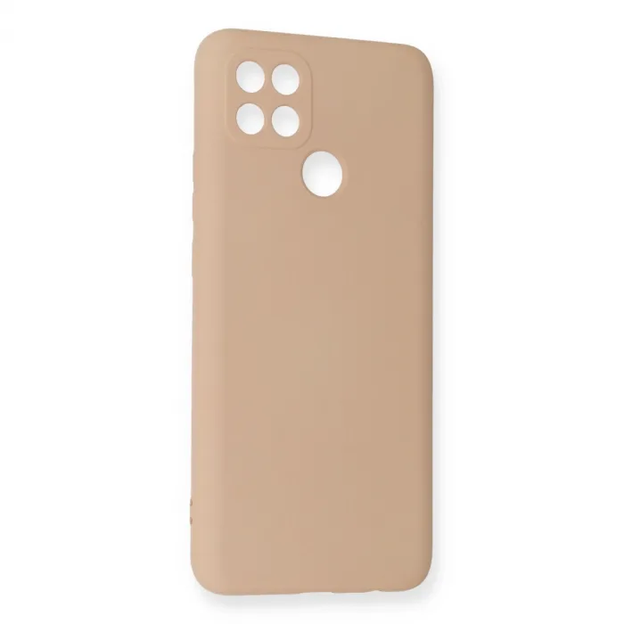 Oppo A15 Kılıf Nano İçi Kadife Silikon - Pudra