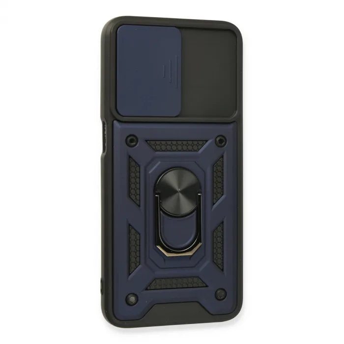 Oppo A16 Kılıf Pars Lens Yüzüklü Silikon - Lacivert