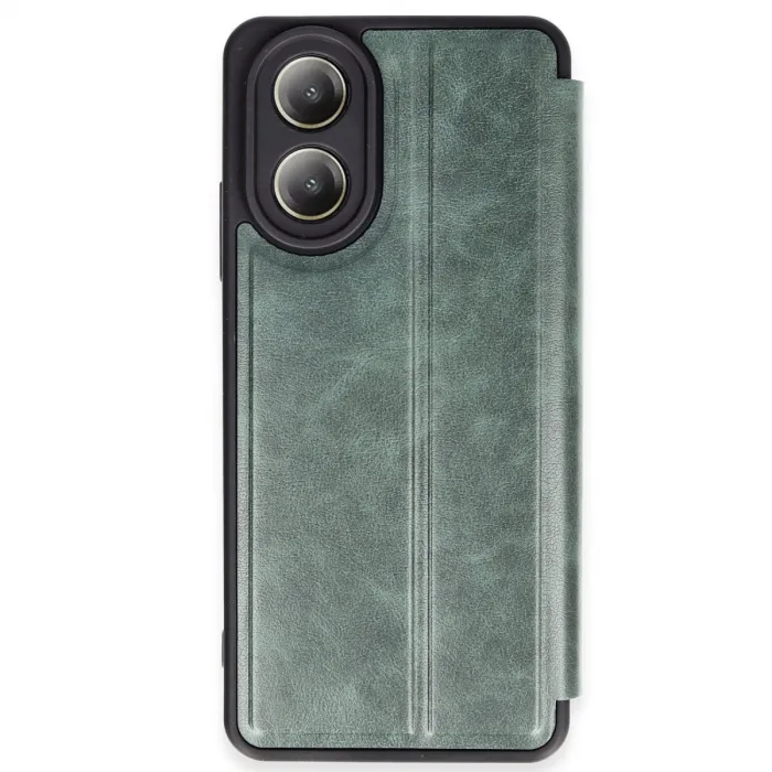 Oppo A38 Kılıf Flip Cover - Koyu Yeşil