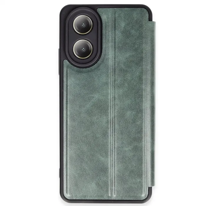 Oppo A38 Kılıf Flip Cover - Koyu Yeşil