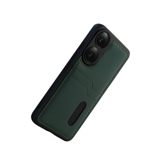 Oppo A38 Sara Kartvizitli Deri Kılıf - Yeşil