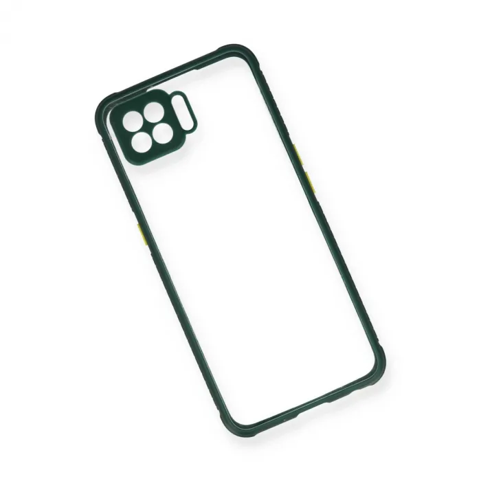 Oppo A73 Kılıf Miami Şeffaf Silikon - Koyu Yeşil