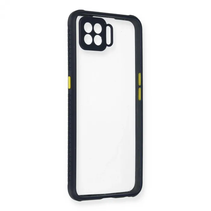 Oppo A73 Kılıf Miami Şeffaf Silikon - Lacivert