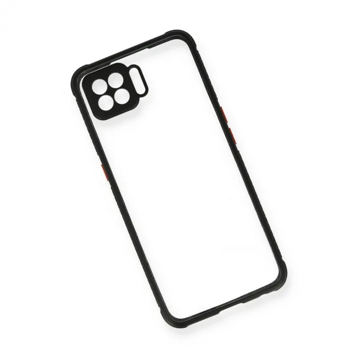 Oppo A73 Kılıf Miami Şeffaf Silikon - Siyah