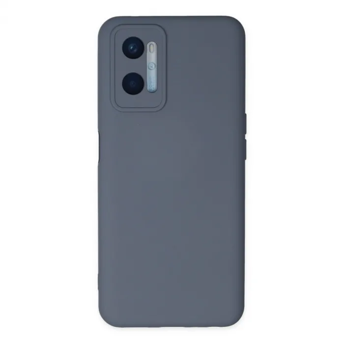 Oppo A96 Kılıf Nano İçi Kadife Silikon - Gri